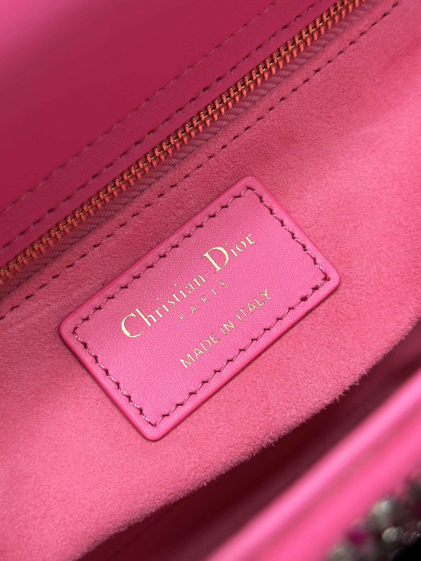 Small Lady Dior Bag Candy Pink Satin Embroidered with Bead Diamond